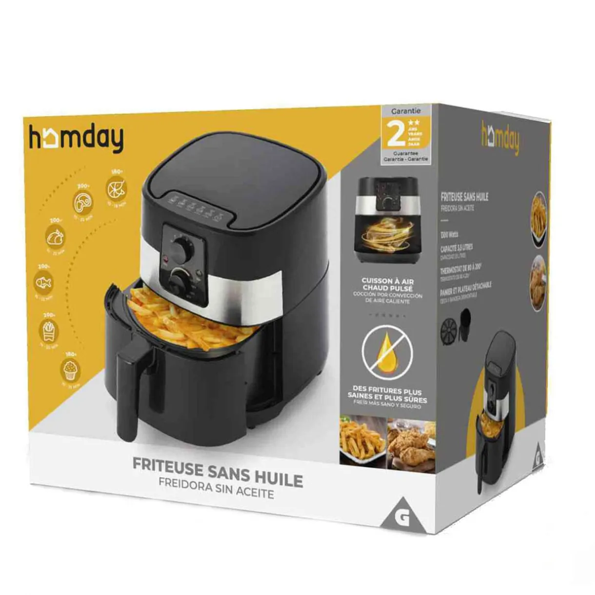 Friteuse sans huile Homday 4 L noir < Gifi Clearance