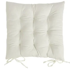 Galette de chaise carrée beige 38x38cm