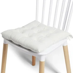 Galette de chaise carrée beige 38x38cm