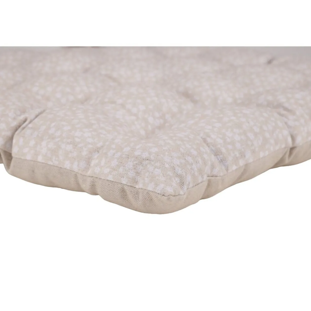 Galette de chaise carrée motif botanique beige 40x40cm