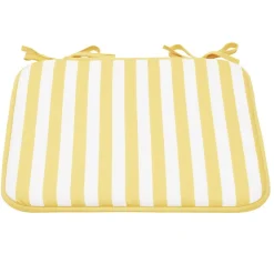 Galette de chaise carrée rayures bayadères blanches et jaunes 40x40cm < Gifi Hot