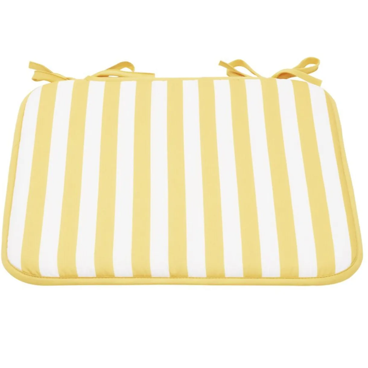 Galette de chaise carrée rayures bayadères blanches et jaunes 40x40cm < Gifi Hot