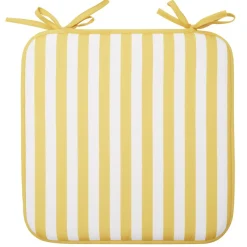Galette de chaise carrée rayures bayadères blanches et jaunes 40x40cm < Gifi Hot