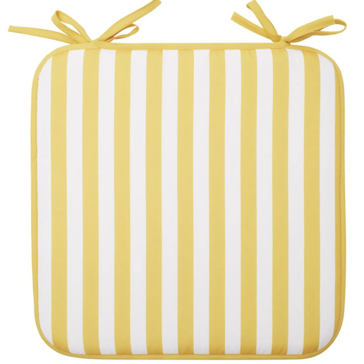 Galette de chaise carrée rayures bayadères blanches et jaunes 40x40cm < Gifi Hot