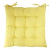 Galette de chaise carrée unie jaune 38x38cm