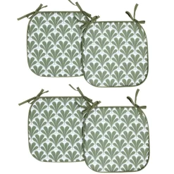 Galette de chaise carrée x4 avec motif 38x38cm (4 modèles)