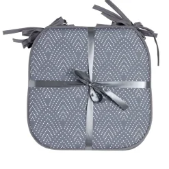 Galette de chaise carrée x4 avec motif 38x38cm (4 modèles)