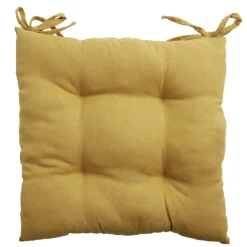 Galette de chaise carrée 38x38cm jaune moutarde < Gifi Discount