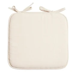 Galette de chaise carrée 38x36cm à nouettes polycoton beige < Gifi Outlet