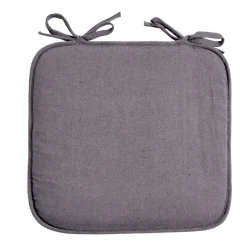 Galette de chaise carrée 38x36cm à nouettes polycoton gris < Gifi Best