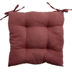 Galette de chaise carrée 38x38cm rouge terracotta