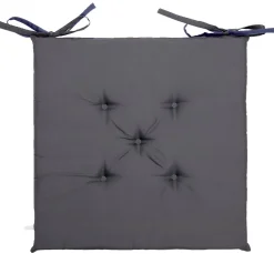 Galette de chaise carrée 40x40cm réversible bleue et grise