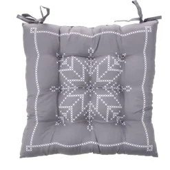 Galette de chaise carré tissu motif Noël 40x40cm (4 modèles)