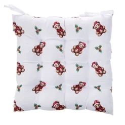 Galette de chaise carré tissu motif Noël 40x40cm (4 modèles)