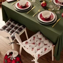 Galette de chaise carré tissu motif Noël 40x40cm (4 modèles)
