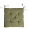 Galette de chaise matelassée en coton vert 40x40cm < Gifi Sale