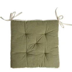 Galette de chaise matelassée en coton vert 40x40cm < Gifi Sale