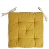 Galette de chaise matelassée en coton moutarde 40x40cm