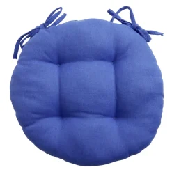 Galette de chaise ronde Ø38cm bleue < Gifi