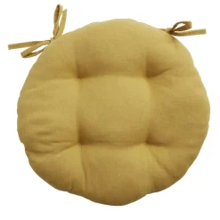 Galette de chaise ronde Ø38cm jaune moutarde < Gifi New