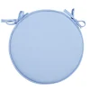 Galette de chaise ronde à nouettes unie Ø38cm (2 modèles jaune ou bleu)