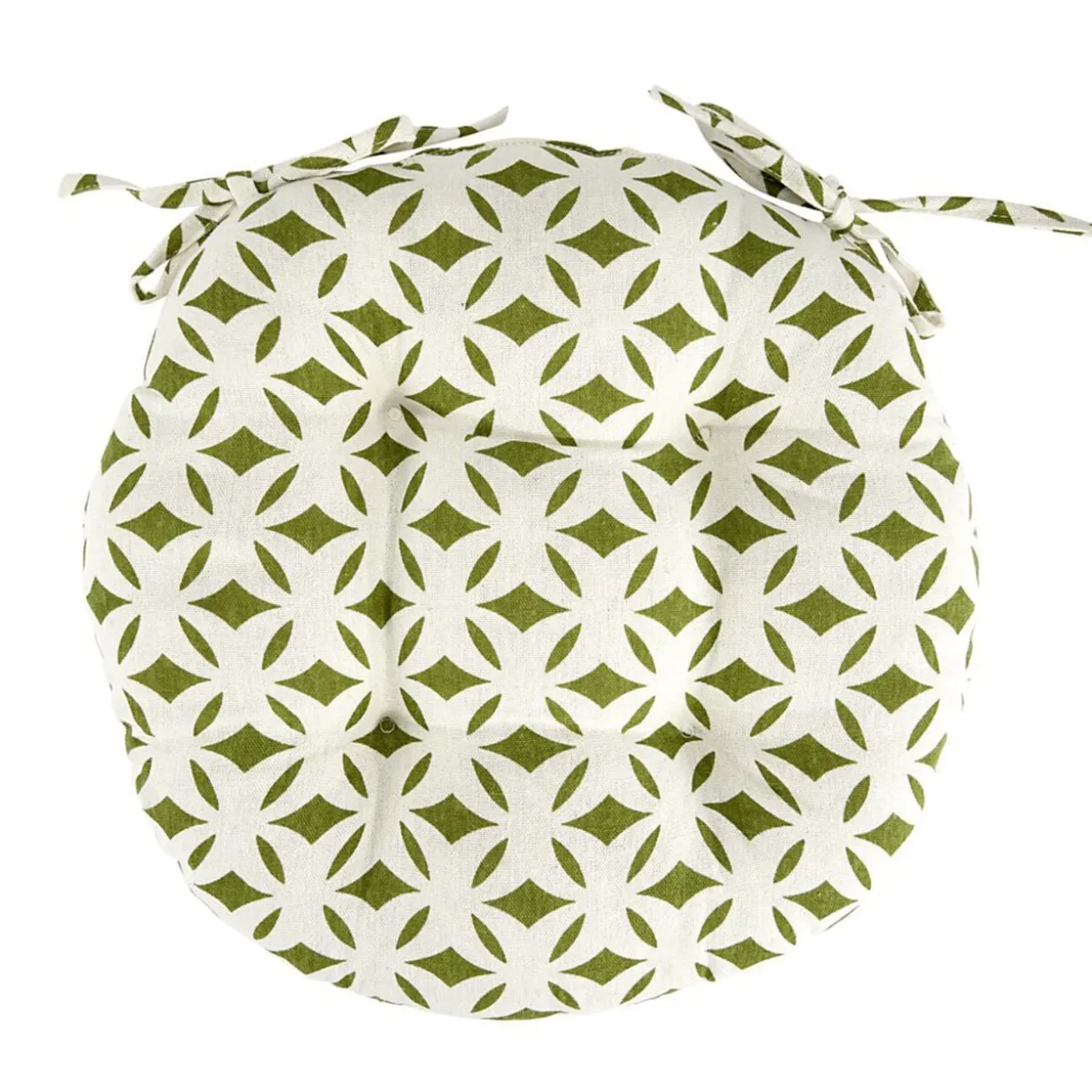 Galette de chaise ronde polycoton avec motif Ø40cm (2 modèles)