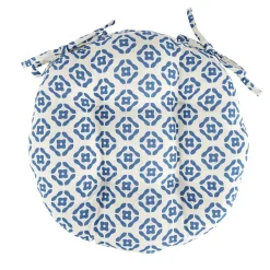 Galette de chaise ronde polycoton avec motif Ø40cm (2 modèles)