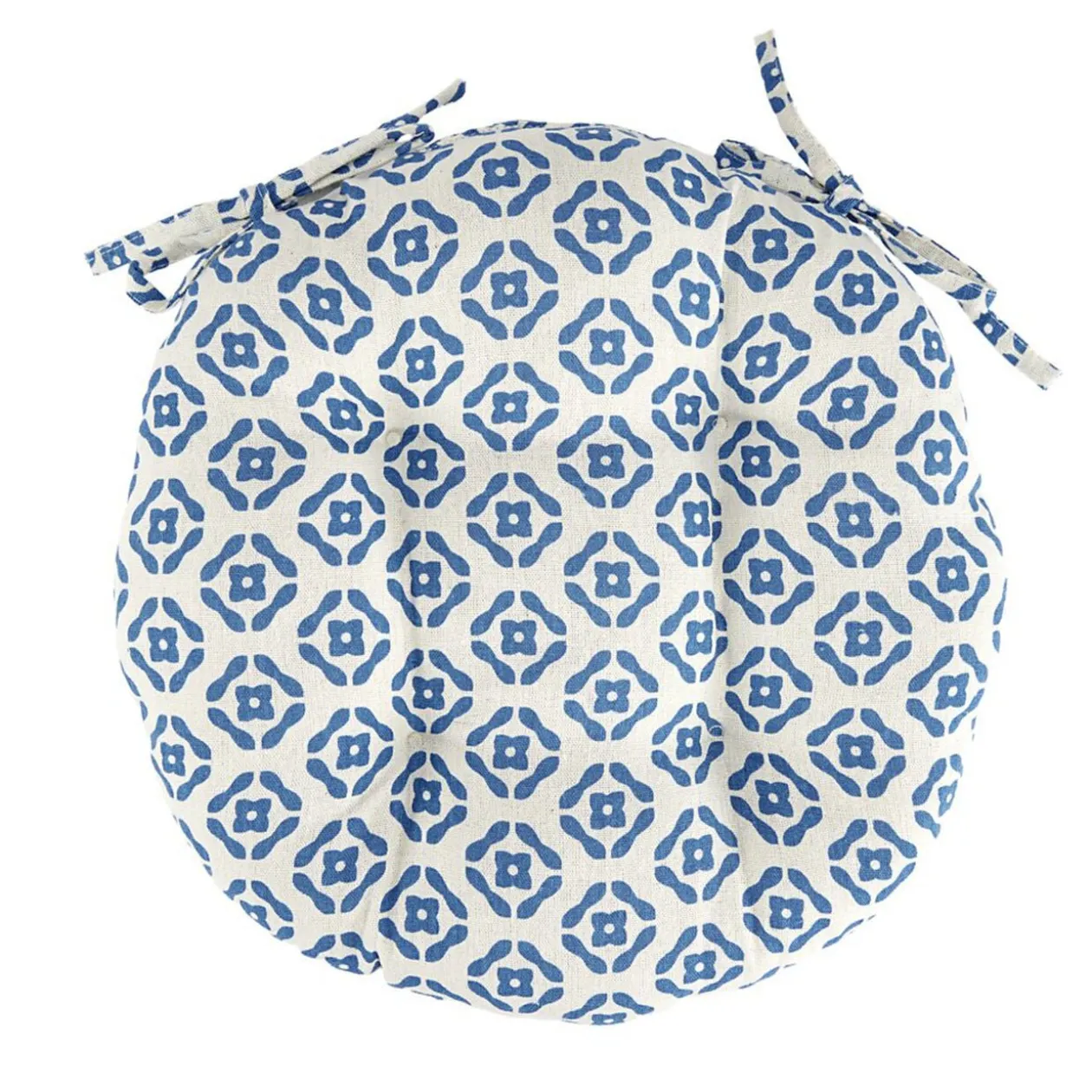 Galette de chaise ronde polycoton avec motif Ø40cm (2 modèles)