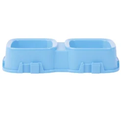 Gamelle double bleue 2x500ml - plastique 31,8x16,6xH6,5cm