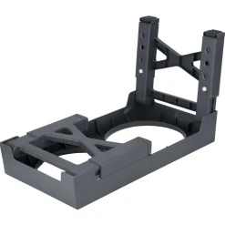 Gamelle double 4 positions inox gris et support plastique noir L42.5cm