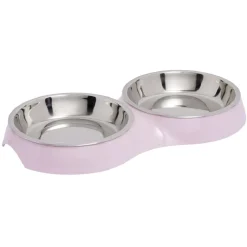 Gamelle double pour chat inox (2 modèles)