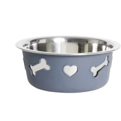Gamelle pour chien inox silicone Ø16xH6,5cm