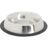 Gamelle ronde inox pour chien avec base antidérapante Ø15,6xH3,2cm