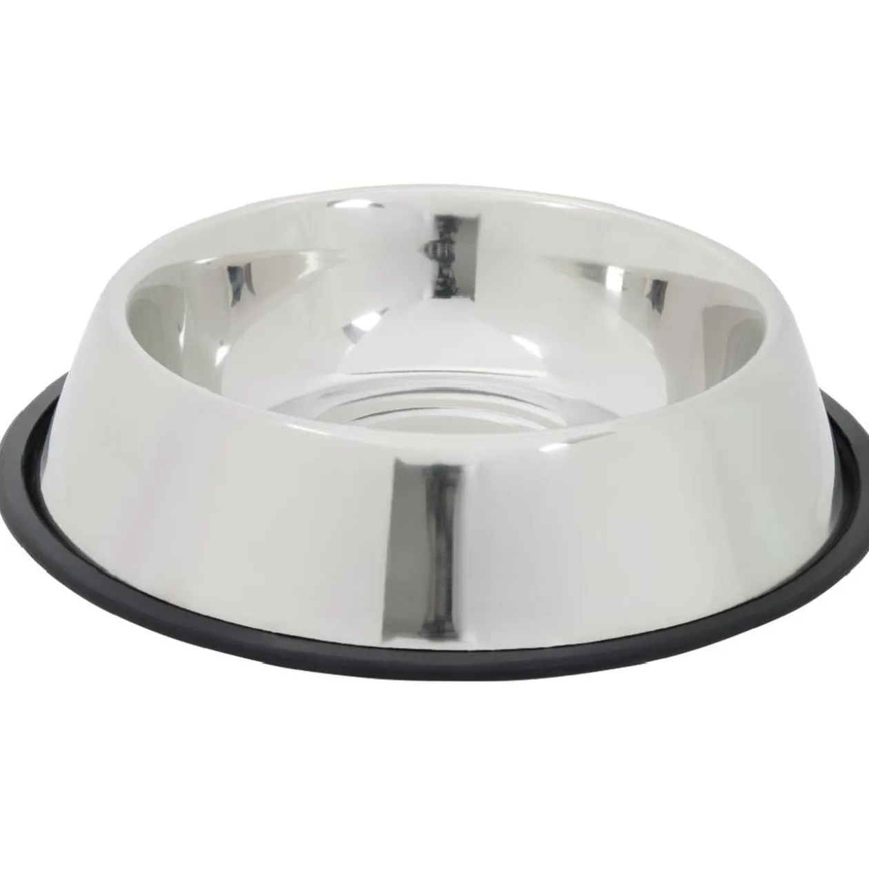 Gamelle ronde inox pour chien avec base antidérapante Ø29,4xH6cm