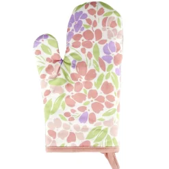Gant de cuisine en coton motif fleuri 18x28cm