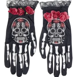 Gants adulte Halloween imprimé squelette jour des morts Taille unique < Gifi Clearance
