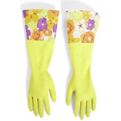 Gants de ménage motifs fleurs taille M jaune < Gifi Clearance