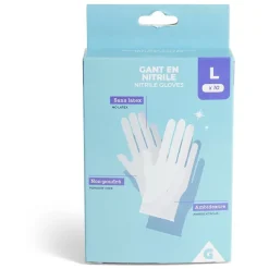 Gants en nitrile taille L x10 bleu