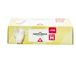 Gants en vinyle blanc x100 Taille M