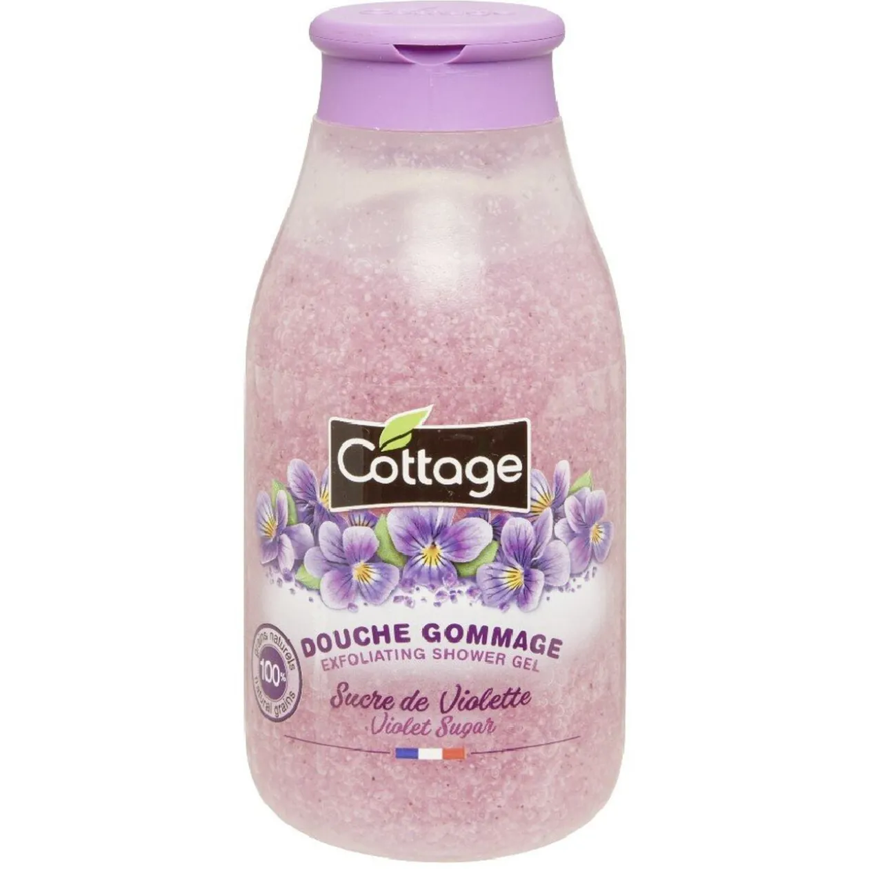 Gel douche exfoliant gommage Cottage violette 270ml