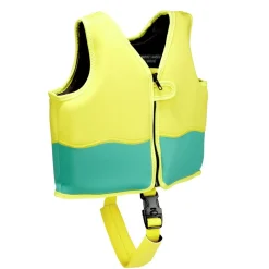 Gilet de natation enfant flottaison jaune et vert 3/6ans