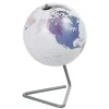 Globe terrestre décoratif bleu et blanc pied triangle