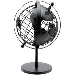Globe terrestre décoration métal noir