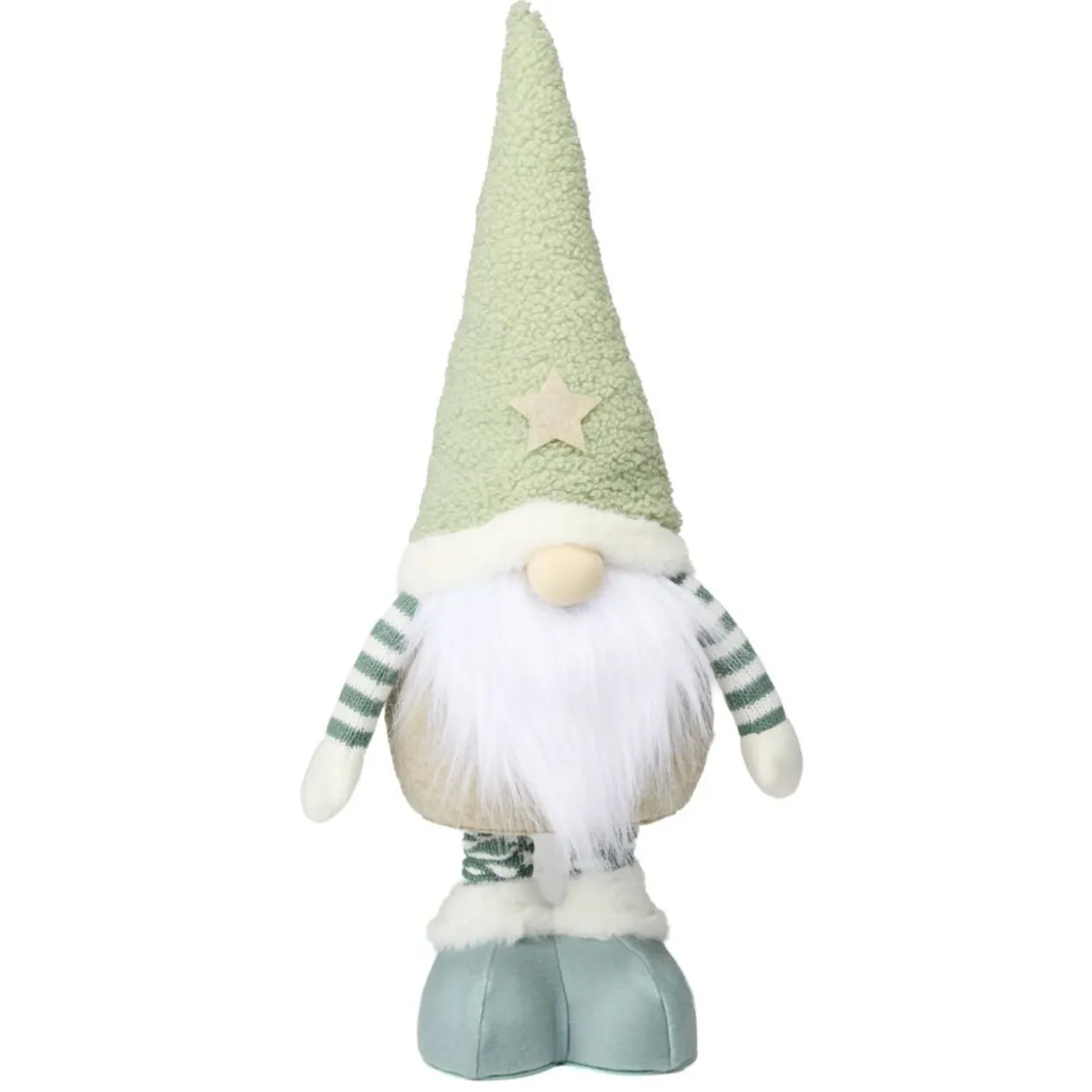 Gnome de Noël nature à poser jambes extensibles H50 à 68cm (2 modèles)