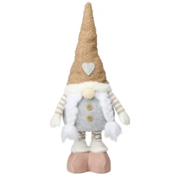 Gnome de Noël nature à poser jambes extensibles H50 à 68cm (2 modèles)