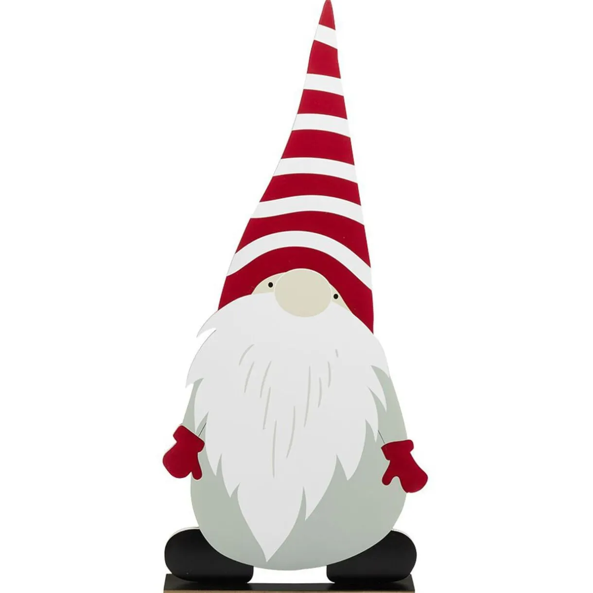 Gnome à poser en bois gris rouge et blanc H75cm < Gifi Online