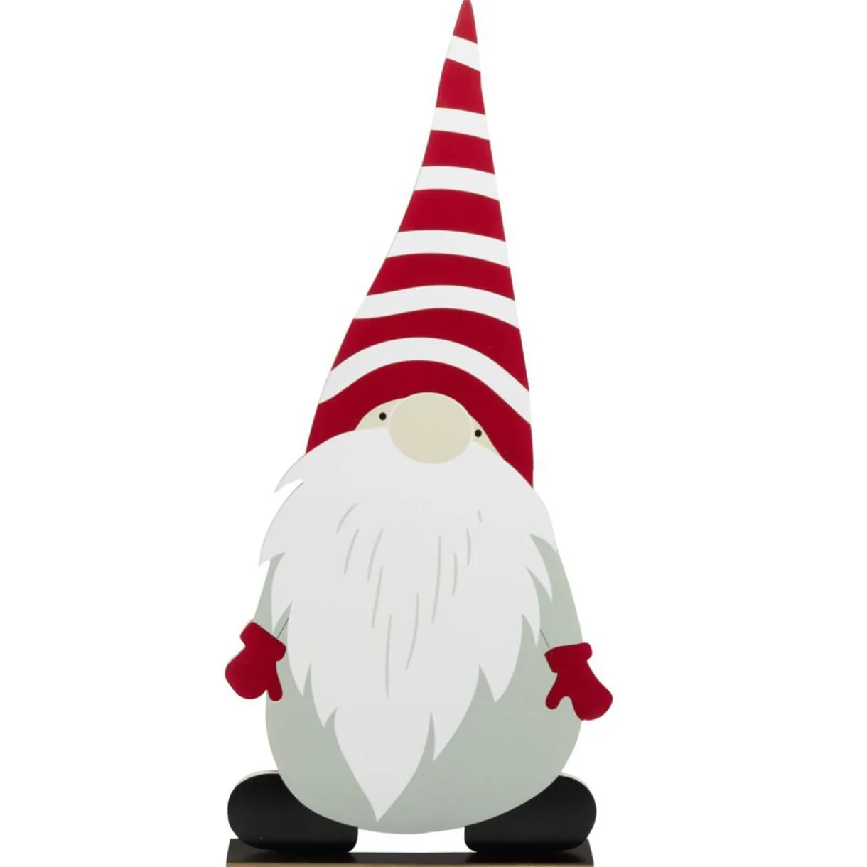 Gnome à poser en bois gris rouge et blanc H75cm < Gifi Online