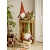 Gnome à poser thème automne en feutrine 18x11xH40cm (2 modèles orange ou vert)