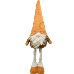 Gnome à poser thème automne en feutrine jambes extensibles 20x13xH75cm (2 modèles orange ou marron) < Gifi Hot