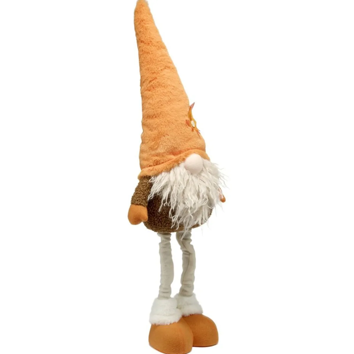 Gnome à poser thème automne en feutrine jambes extensibles 20x13xH75cm (2 modèles orange ou marron) < Gifi Hot